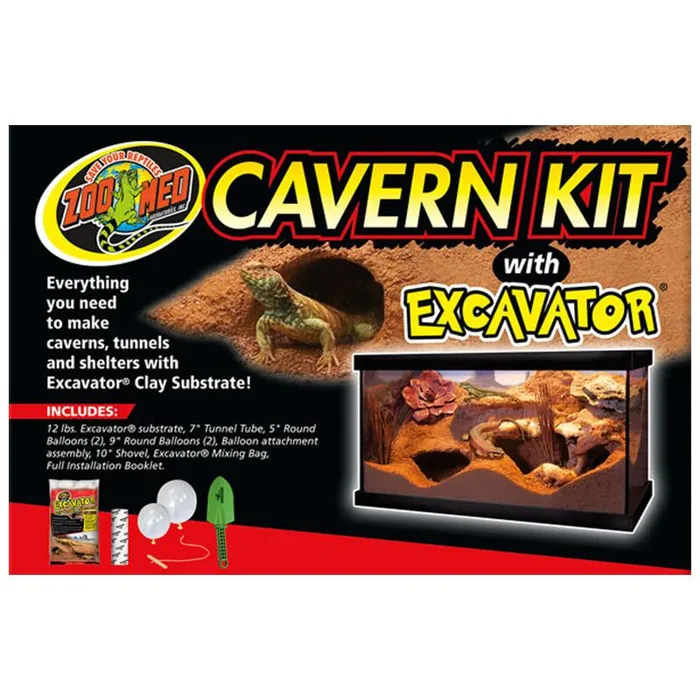 Reptile Aquarium Cavern Kit With Excavator 10 Piece;