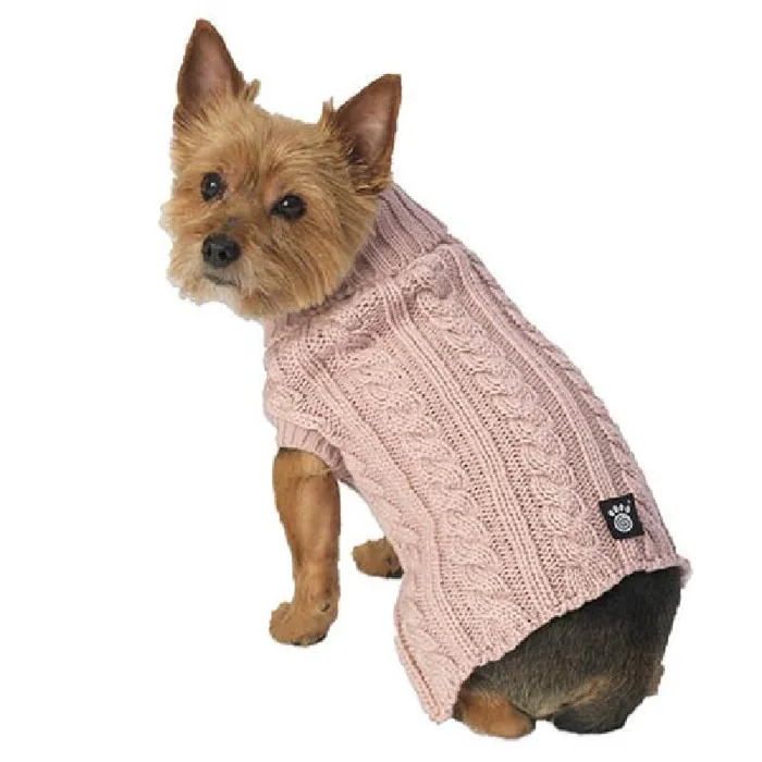 Petrageous Marleys Cable Sweater Rose Lg