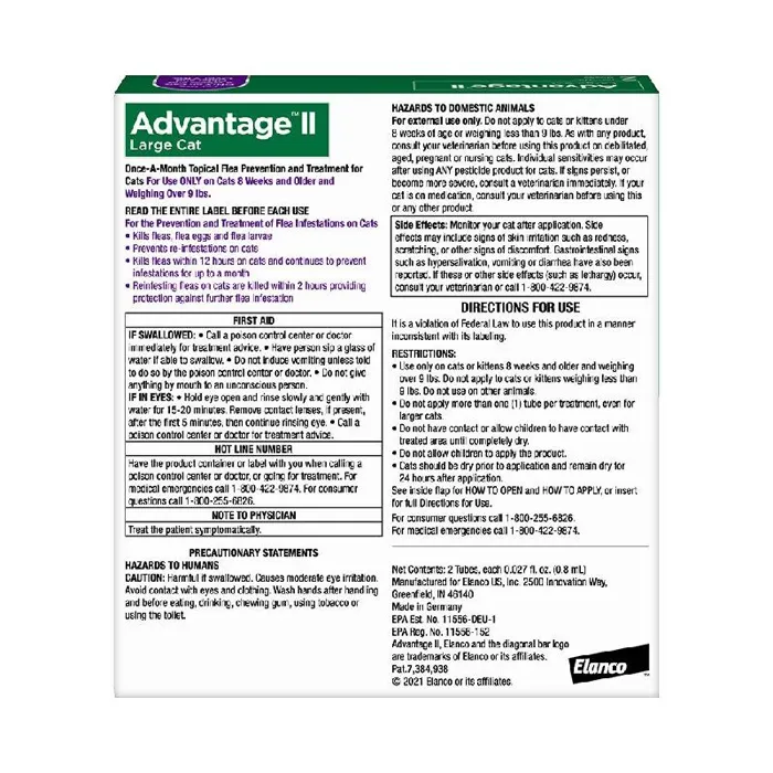 Advantage II Cat 9+ Large 2 Pack