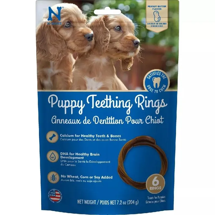 Nbone Dog Teething Ring Peanut Butter 6-pk