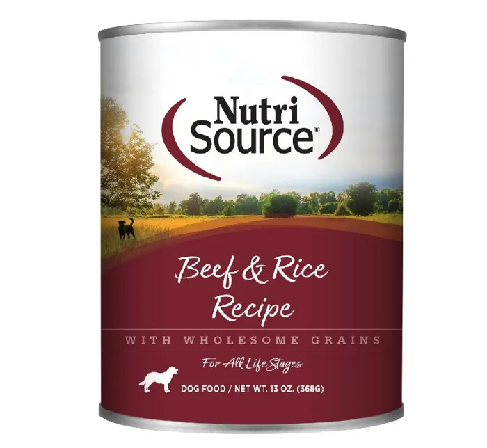 DISC Nutrisource Dog Beef & Rice Pate Can 13oz