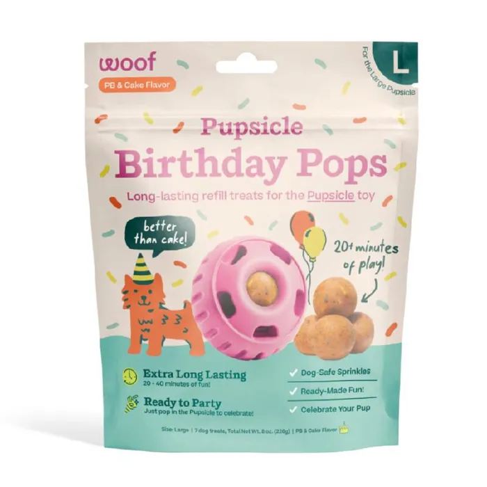 Woof Dog Treat Birthday Pops Large 8-oz