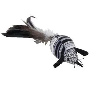 Random Fun Cat Toys, Feather Mouse, 5.75"