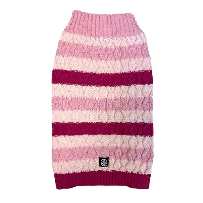 Petrageous Designs Pink Striped Crewneck Xl