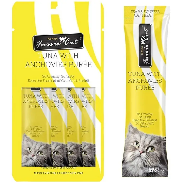 Fussie Cat Tuna & Anchovy Puree .5-oz 4-pk