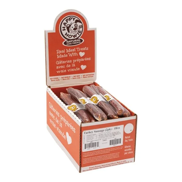 Happy Howie's Turkey Sausage 2pk 18ct display box