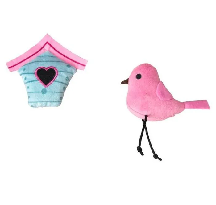Birds And Homes Cat Toy 2pk Asst 52225 Ethical 48/cs