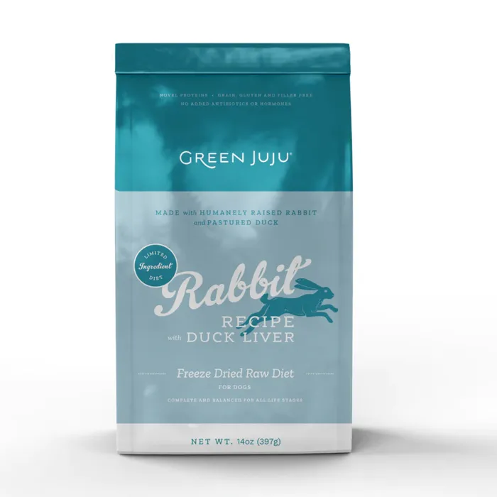 Green Juju - Freeze-dried Raw Diet Rabbit Duck Recipe - 14-oz