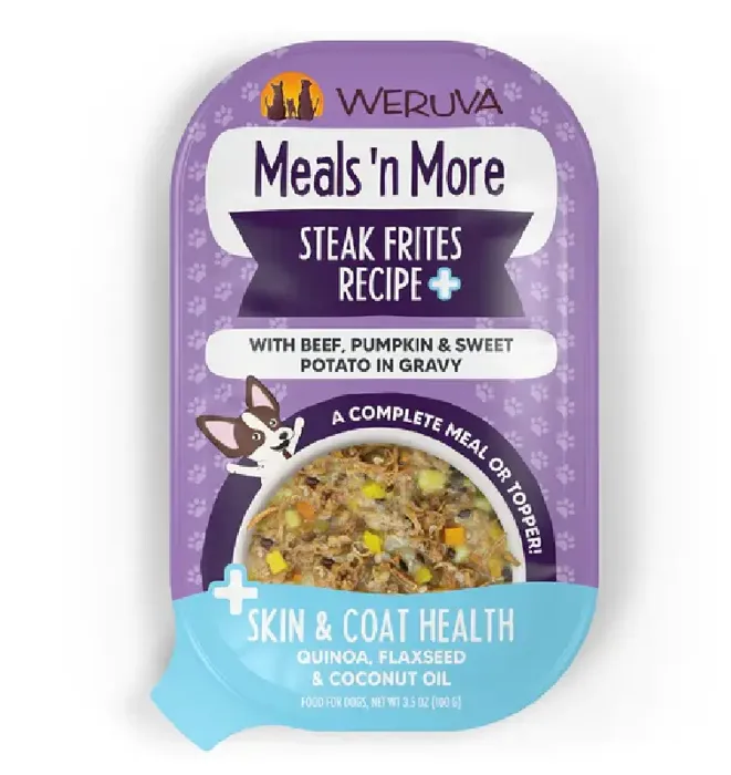 Weruva Meals N More Dog Cup - Steak Frites Plus 3.5oz 10/slv