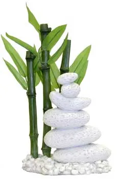 Blue Ornament Stones/bamboo White