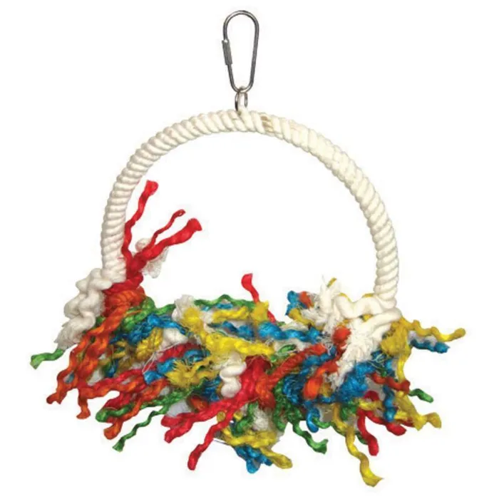 Happy Beaks Rope Preening Swing Bird Toy Assorted 11 X 8 Inch;