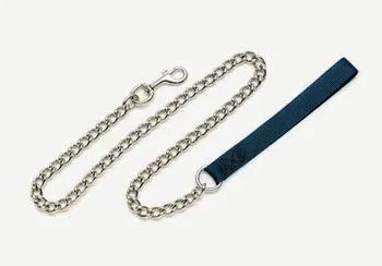 Chain Dog Leash With Nylon Handle, Red, 2.0 Mm X 04'