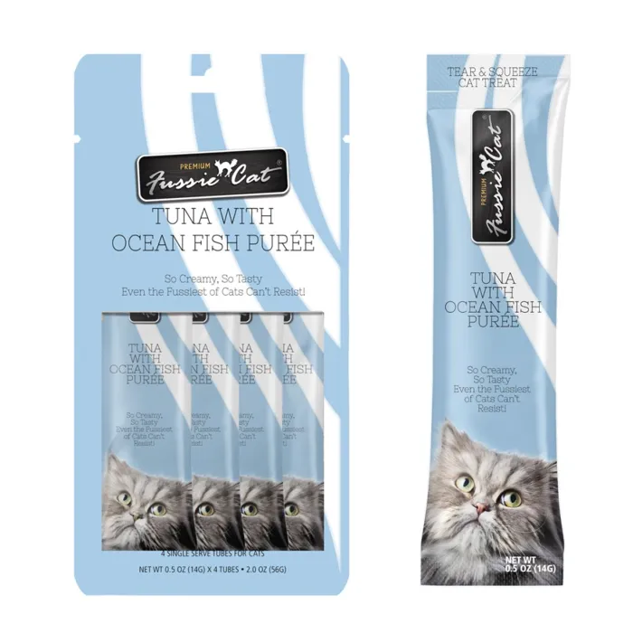 Fussie Cat Tuna & Oceanfish Puree .5-oz 4-pk