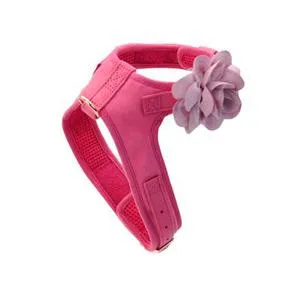 Microfiber Harness, Posh Pink With Flower, Small (16"-20")