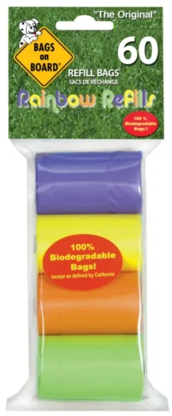 Bags On Board Rainbow Bag Refill Pack 4 Roll 60