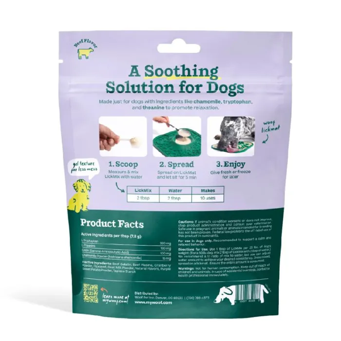 Woof Dog Treat Lick Mat Lickmix Calming 5.5-oz