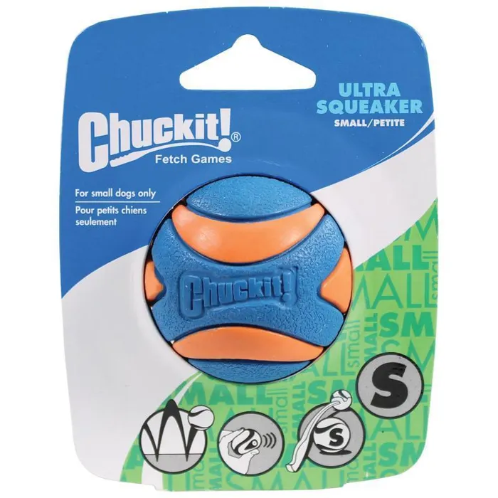 Chuckit! Ultra Squeaker Ball Orange And Blue Small;