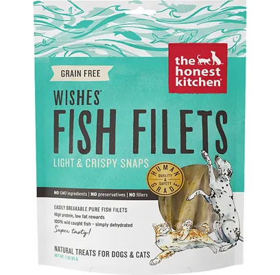 Wishes Dehydrated White Fish Filets Dog & Cat Treats 3-oz
