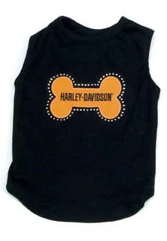 Harley Davidson T-shirt Black W/orange Bone X-small