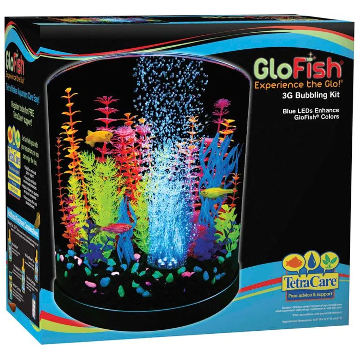 Glofish 3 Gallon Half Moon Kit With Led Bubbler
