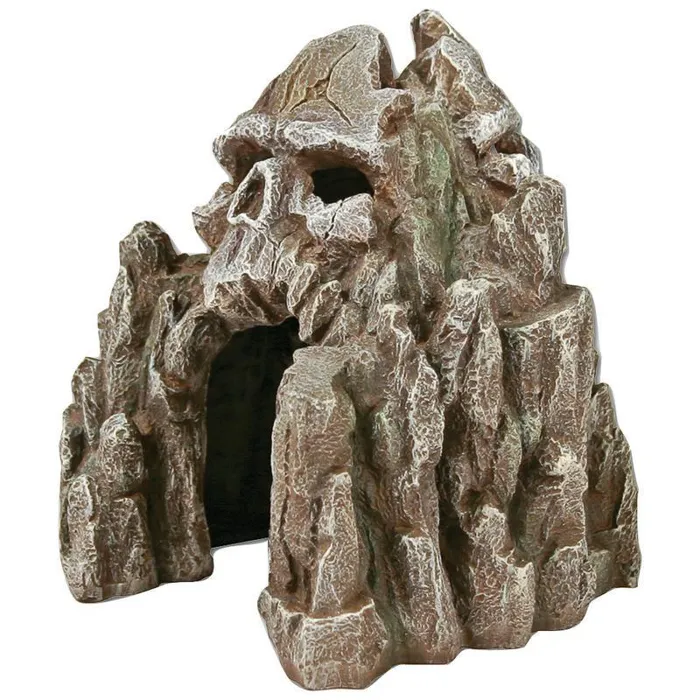 Resin Ornament Skull Mountain Small Grey