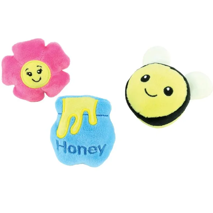 Li'l Pals 3 Pack Dog Toy Combo, Honey Bee, One Siz