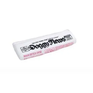 Vinyl Doggie Newspaper Dog Toy, Black, 6.5"