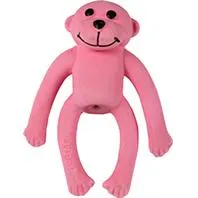 4" Latex Monkey Dog Toy, Pink, 4"