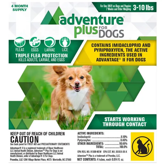 Adventure Plus For Dogs 4-pack 3 to 10 Pounds;