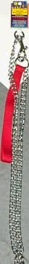 Chain Dog Leash With Nylon Handle, Red, 3.0 Mm X 04'
