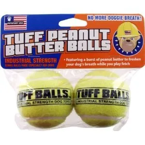 Petsport Dog Tuff Tennis Ball Peanut Butter 2 Pk