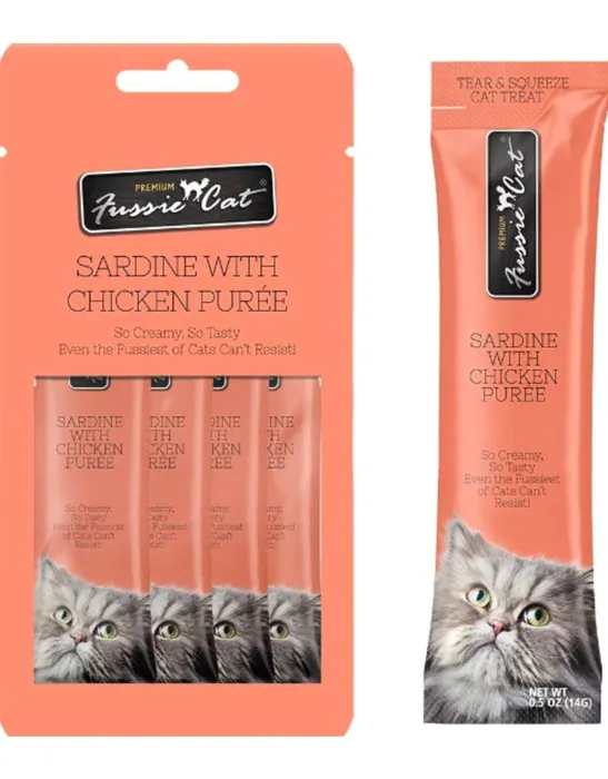 Fussie Cat Sard/chkn Puree .5-oz 4-pk