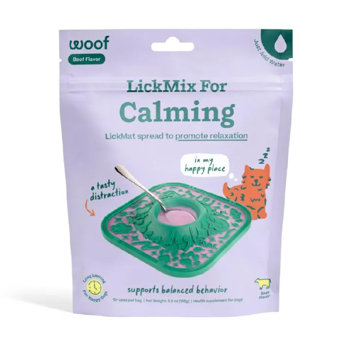 Woof Dog Treat Lick Mat Lickmix Calming 5.5-oz