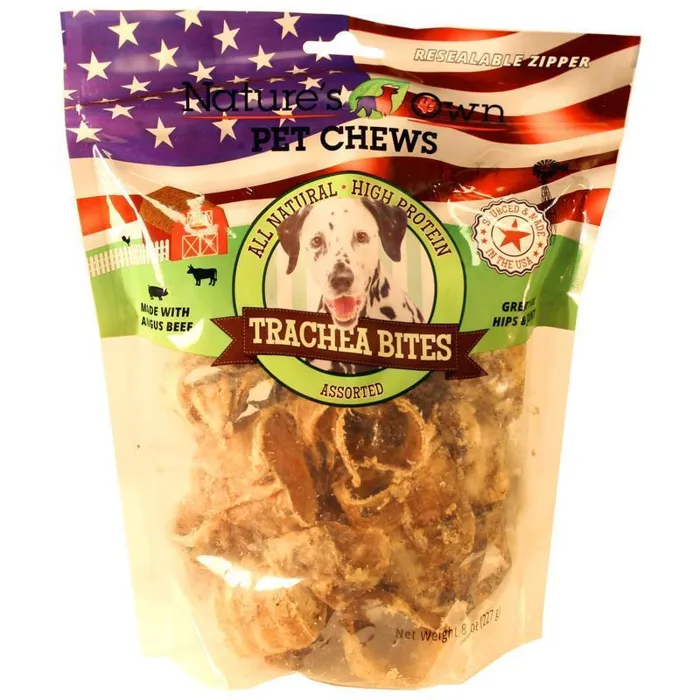 Natures Own Pet Chews Assorted Trachea Bites 8 Oz