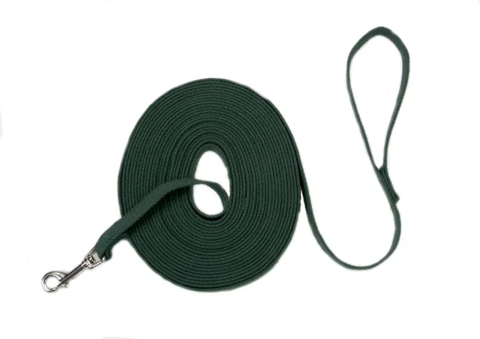 Cotton Web Dog Training Leash, Green, 5/8" X 30'