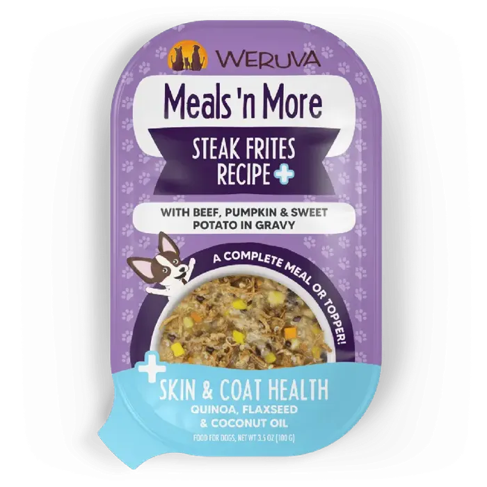 Weruva Meals N More Dog Cup - Steak Frites Plus 3.5oz 10/slv