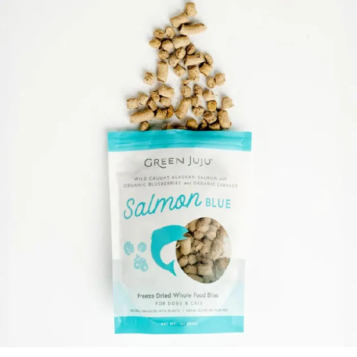 Green Juju Salmon Blue Freeze-dried Whole Food Bites For Dogs & Cats 3-oz