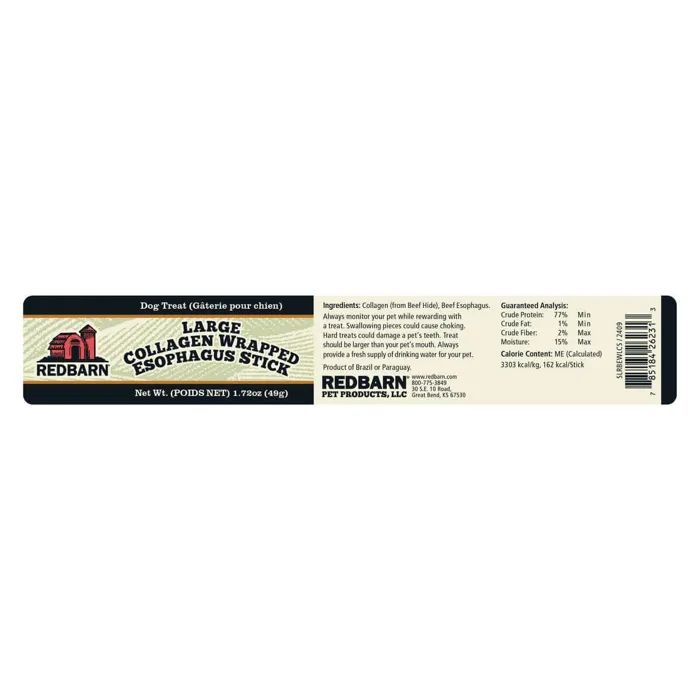 Redbarn Collagen Wrapped Esophagus Stick Large