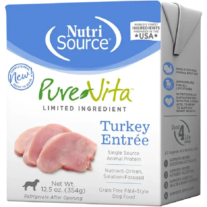 Pure Vita Dog Turkey Entree Gf Can 12.3-oz