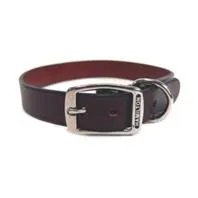 Creased Leather Collar Burgundy Large 1x26"