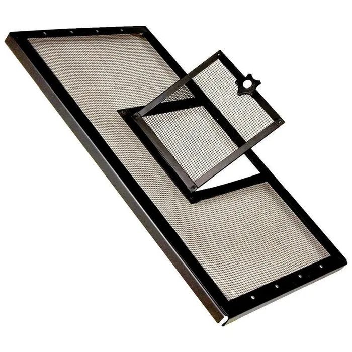 Metal Screen Cover W/door Black 30x12"