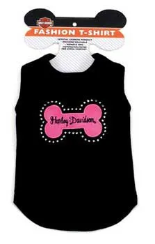 Harley Davidson T-shirt Black W/pink Bone Small