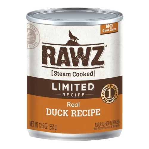Rawz Dog Can Gf Lid Duck 12/12.5oz;