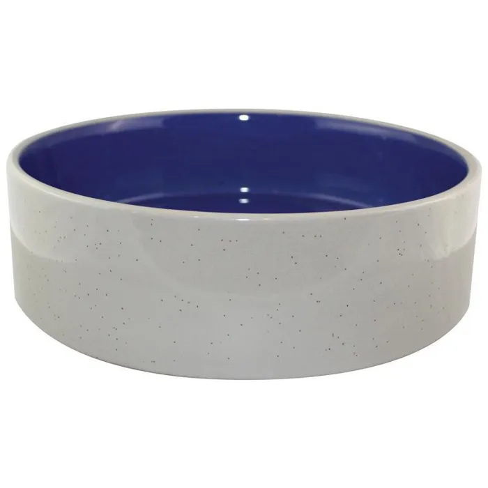 Ethical Stoneware Ceramic Dog Dish Blue 9.5"