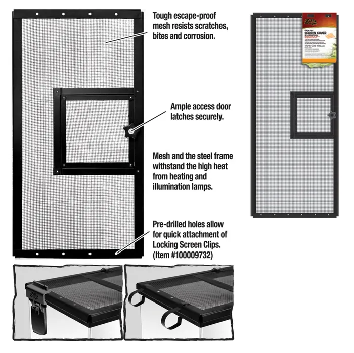 Metal Screen Cover W/door Black 30x12"
