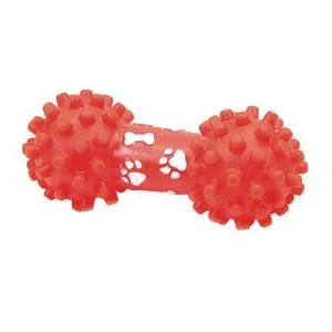 Vinyl Small Spike End Dumbbell Dog Toy, Red, 6.5"