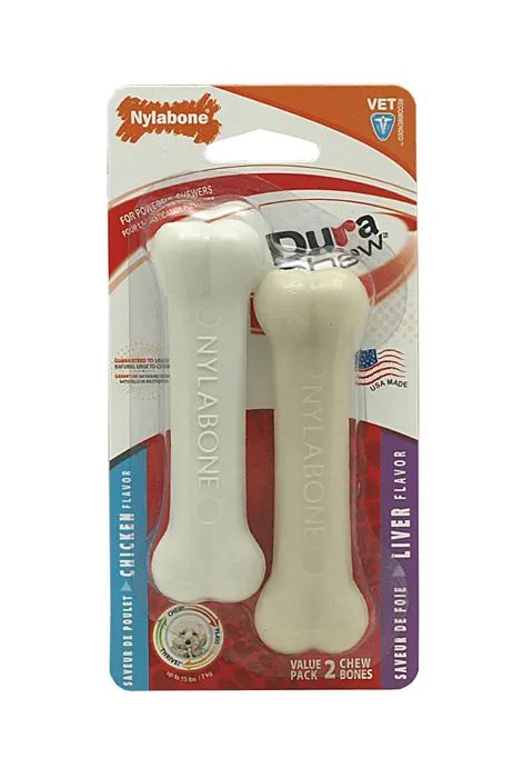 Nylabone Durable Chicken & Liver Petite 2 Pack