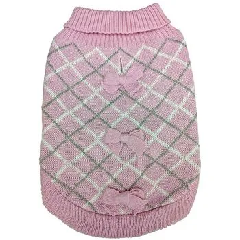 Lg. Pretty In Plaid Sweater - Pink