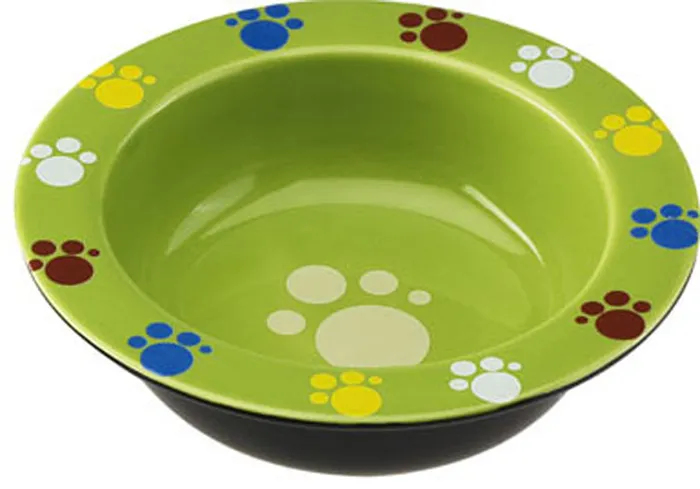 Trendy Wide Rim Dish 7" Green & Black