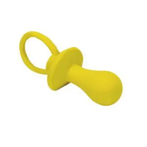Latex Pacifier Dog Toy, Yellow, 4.5"
